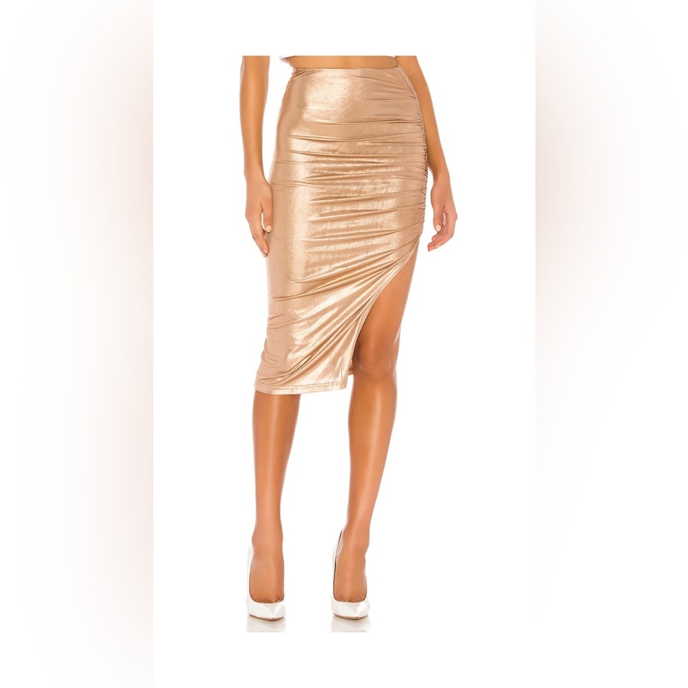 Superdown Tiffani Ruched Midi Skirt